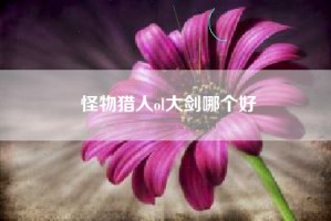 怪物猎人ol大剑哪个好