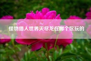 怪物猎人世界灭尽龙在哪个区玩的