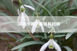 诛仙SF哪个英雄有翅膀