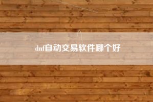 dnf自动交易软件哪个好