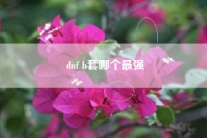 dnf b套哪个最强