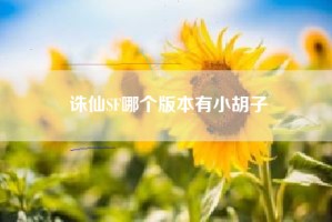 诛仙SF哪个版本有小胡子