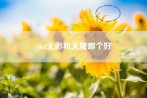 dnf无影和天魔哪个好