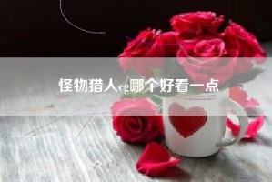 怪物猎人cg哪个好看一点