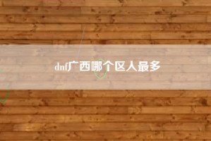 dnf广西哪个区人最多