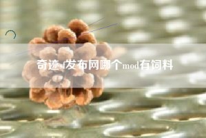 奇迹sf发布网哪个mod有饲料